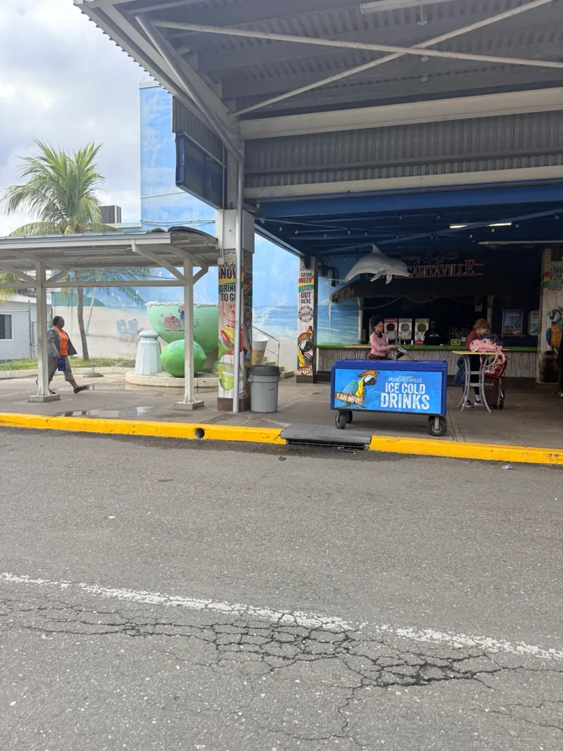Arrival area before transferring to a Caribbean resort